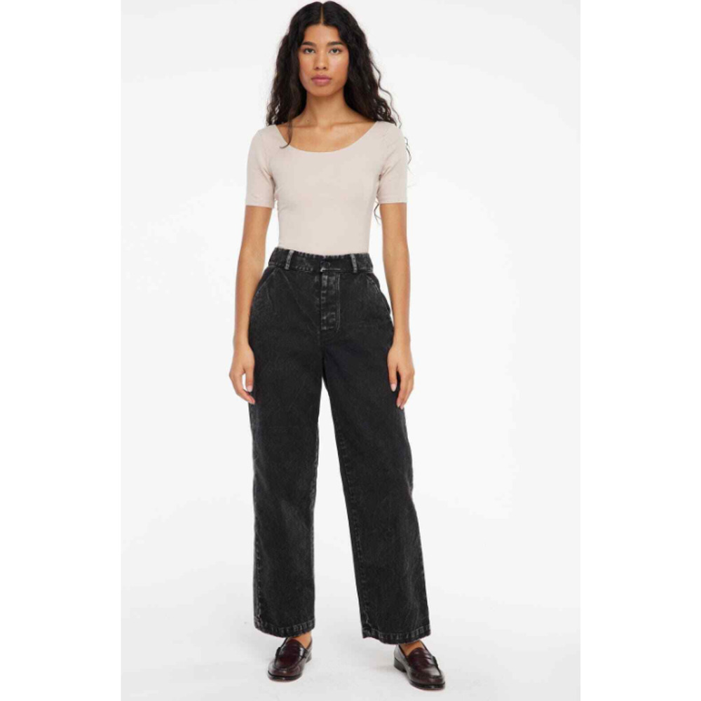 Lacausa Womens Aiden Trouser Jeans Size 0 25x28 Black Mineral Wash NWOT